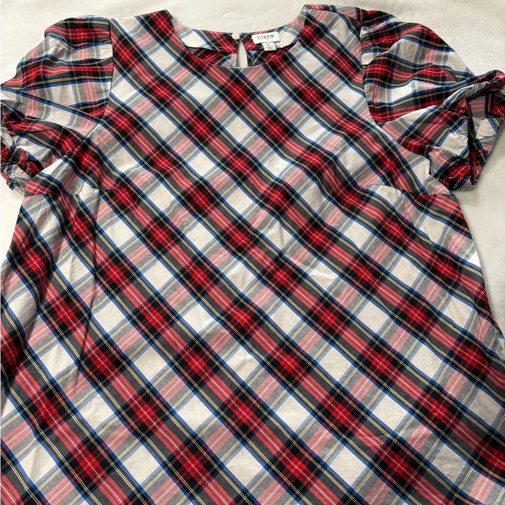J. Crew women’s Plaid Blouse - Red, Blue, and White